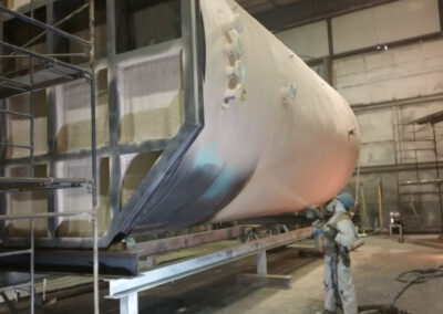 coating a tank in shop