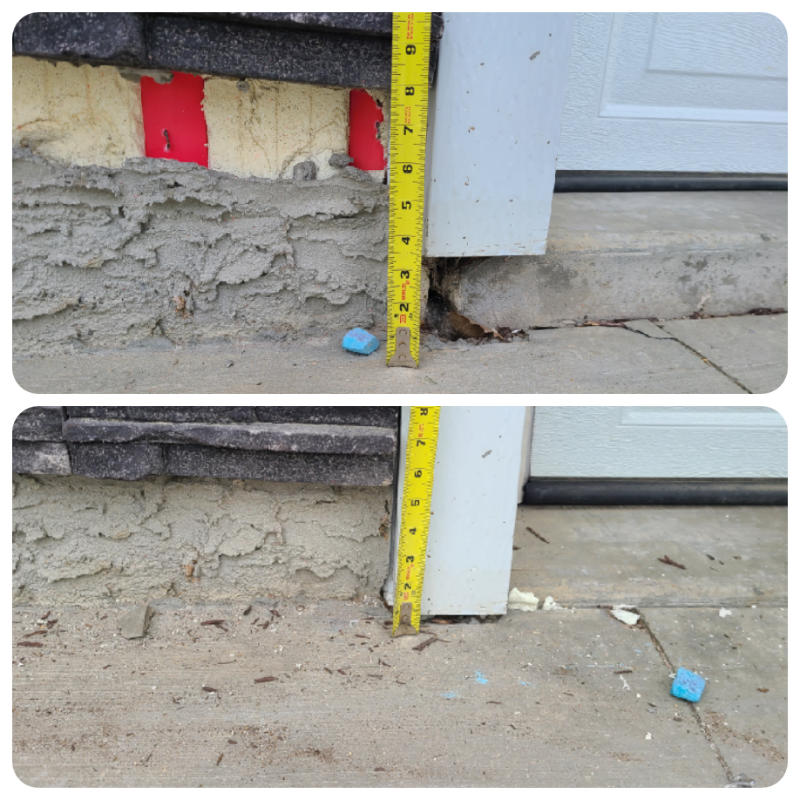 entry sidewalk repair - before and after