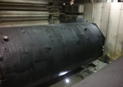 large tank coated in urethane foam