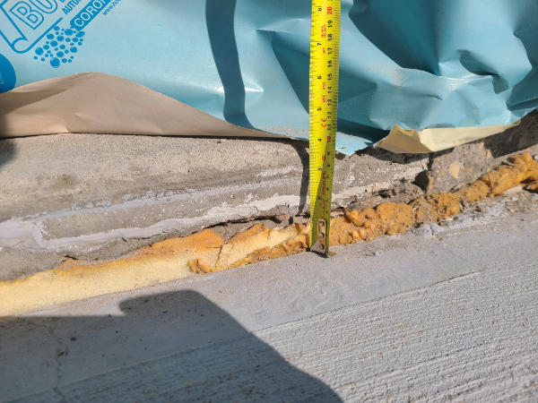 sunken concrete paver - before